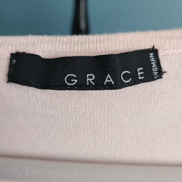 GRACE Woman XL Knit Top w/ Chiffon Sleeves - Picture 2 of 6